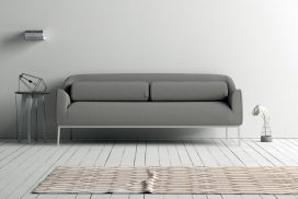 Hervorragend verarbeites Sofa, grau