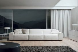 Wohnliches 3er-Sofa, naturweiß