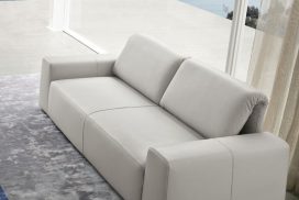Sofa, Rückenpolster variabel, naturweiß