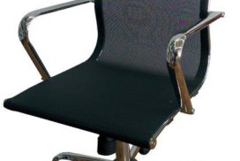 Bürostuhl mit Armlehnen, schwarz/Metall