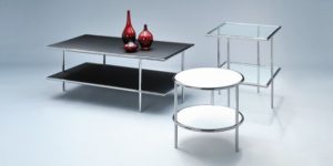 Beistelltische Metall, Glasplatte