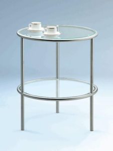 Beistelltischchen rund Glas/Metall