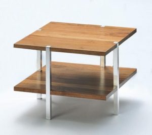 Beistelltischchen rechteckig Holz/Metall