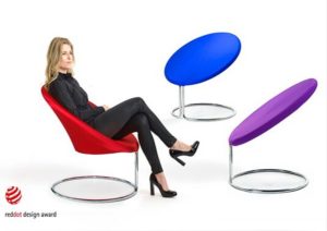 Sessel rund in verschiedenen Farben, Gestell Metall