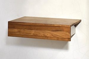 Wandkästchen mit Schublade, Holz/Metall