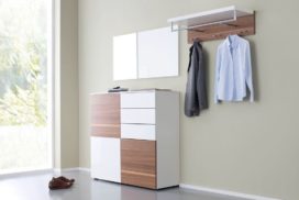 Garderobe weiß/Holz